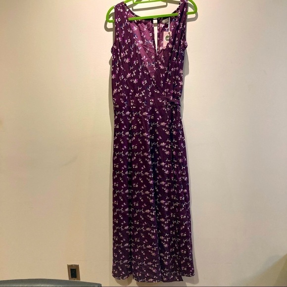 CHAI Sz M Victoria Maxi Dress Purple Passion True Wrap A Line Dress NWT - Picture 1 of 15